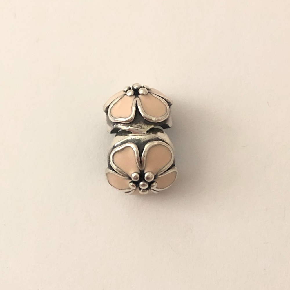 💕3/$85 Pink Cherry Blossom PANDORA 925 Clip - Picture 4 of 10